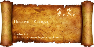 Heiner Kinga névjegykártya